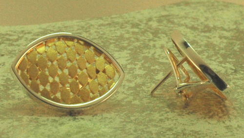 Silber-Clipohrstecker vergoldet navett